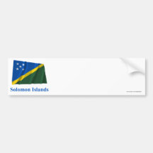 Solomon Islands Waving Flag with Name Bumper Stickers