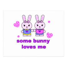 some bunny loves me post card