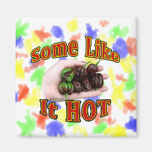 Some Like It Hot Chocolate Habanero Pepper Pile Fridge Magnet