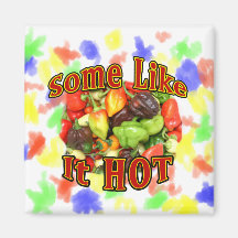 Some Like It Hot Mixed Hot Pepper Pile Picture Fridge Magnets