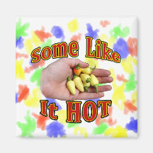Some Like It Hot White Habanero Hand Pile Fridge Magnet