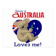 Someone in Australia Loves Me  Koala Postcards