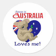 Someone in Australia Loves Me  Koala Stickers