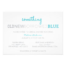 Something Old, New, Borrowed, Blue Invites