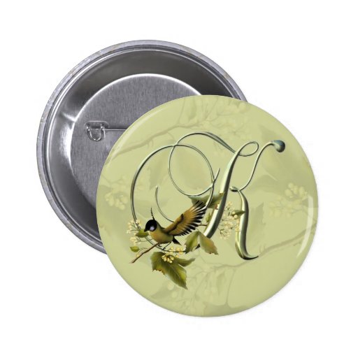 Songbird Initial K Pinback Button