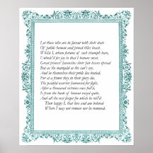 Sonnet # 25 by William Shakespeare Poster
