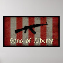 Sons of Liberty Flag with AK 47 Posters