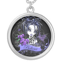 "Sophia Lilly" Believe Fairy Art Necklace