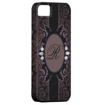 Sophisticate purpleDamask vintage monogram iphone5 iPhone 5 Cases