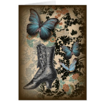 Sophisticated Paris lace shoe butterfly Greeting Card
