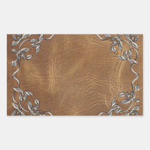 Sophisticated Western Leather Wedding Sticker
