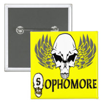 Sophomore - Skull Wings Buttons
