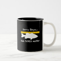 Sorry Boys.. Size does matter - funny bass fishing Coffee Mugs