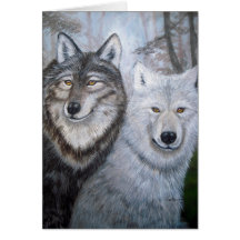 soul mates wolves greeting cards