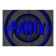 Sound Blue Dark 'PARTY' invitation