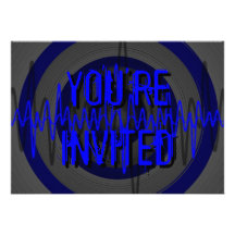 Sound Blue Dark 'You're Invited' invitation