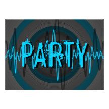 Sound Light Blue Dark 'PARTY' invitation