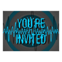 Sound Light Blue Dark 'You're Invited' invitation
