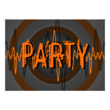 Sound Orange Dark 'PARTY' invitation