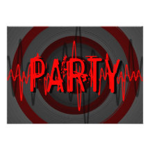 Sound Red Dark 'PARTY' invitation