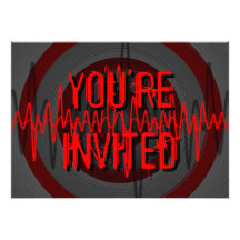 Sound Red Dark 'You're Invited' invitation