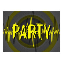 Sound Yellow Dark 'PARTY' invitation