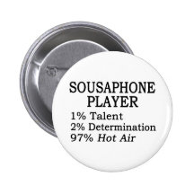 Sousaphone Player Hot Air Pinback Buttons