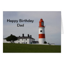 Souter Lighthouse  England  Happy Birthday Dad Greeting Cards