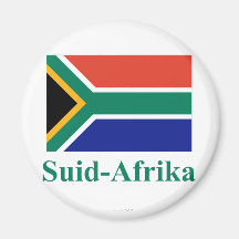 South Africa Flag with Name in Afrikaans Refrigerator Magnet