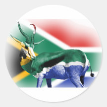 South African Springbock Flag Stickers