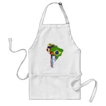 South American flags of South America Map Aprons