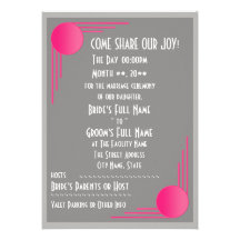 South Beach Deco Wedding Invites
