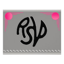 South Beach Deco Wedding (Reply) Personalized Invites