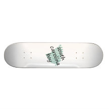 South Carolina Boy on Child's South Carolina Map Skate Board
