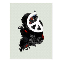 South Korea Trendy Peace Sign with Korean map Postcards