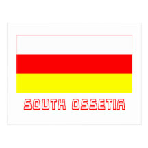South Ossetia Flag with Name Postcards