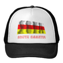 South Ossetia Waving Flag with Name Mesh Hats