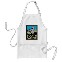 South Pacific Art Deco Travel Poster Apron