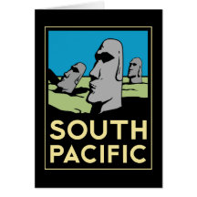 South Pacific Art Deco Travel Poster Greeting Card