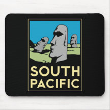 South Pacific Art Deco Travel Poster Mouse Pad