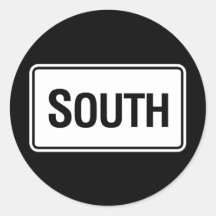 South Road Sign Round Sticker