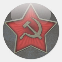 Soviet Star Hammer and Sickle Round Sticker