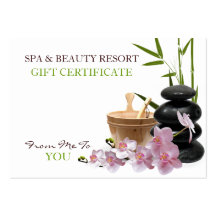 SPA & Beauty Resort Gift Certificate Business Card Template