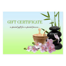 SPA & Beauty Resort Gift Certificate Business Cards