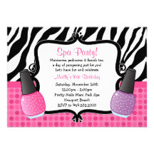 Spa Birthday Party Invitation