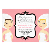 Spa Bridal Party Invitation