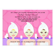 SPA BRIDAL SHOWER INVITATION Pink / Purple