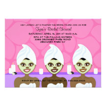 SPA BRIDAL SHOWER INVITATION Pink & Purple