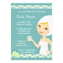 Spa Bridal Shower Party Invitation