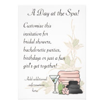 Spa Day Custom Invite
